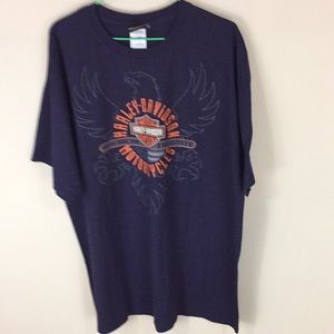Harley Davidson  Motorcycle Navy Eagle Daytona T-shirt Size XL